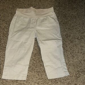 Khaki Maternity Cropped Pants